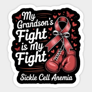 Burgundy Grandson Sickle Cell Anemia Awareness Sticker